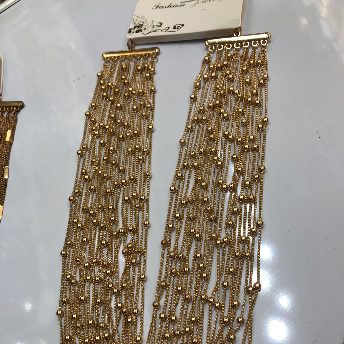 Copper necklace with beads