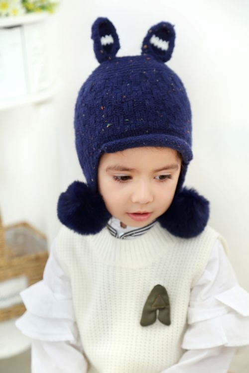Yiwu Selection Baby wool hats children plus cashmere 1 boys and girls 2 girls 3 Korean style knitted hats