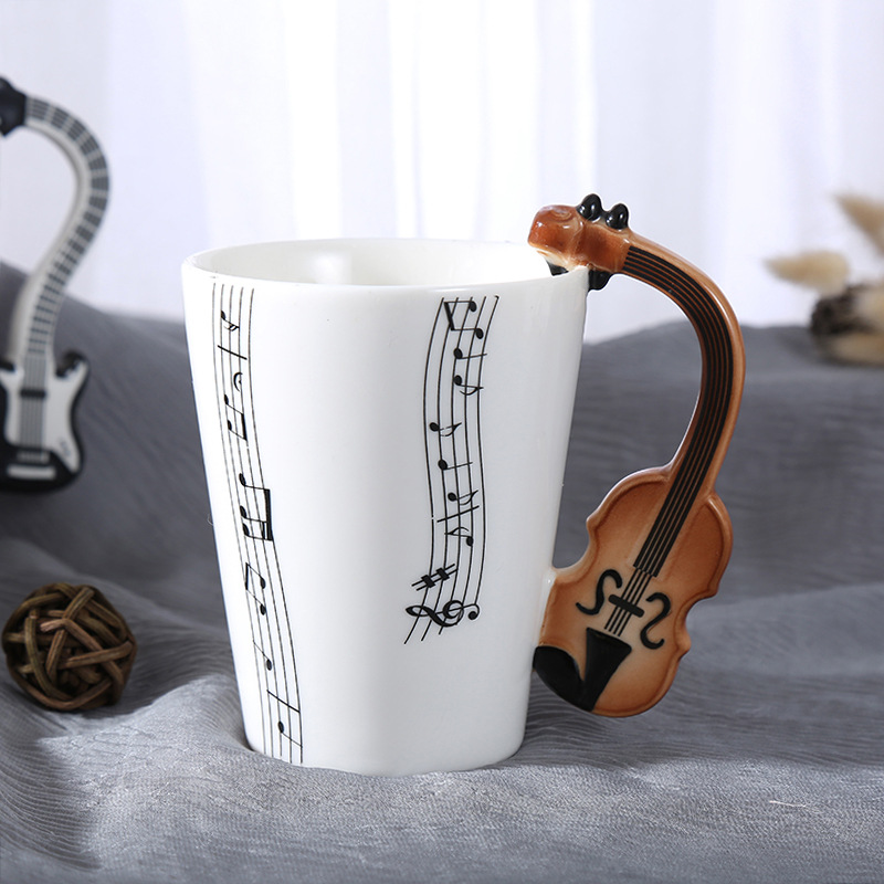 Large ceramic electric Musical Instruments, ins milk cups, coffee cups, musical note water cups, mugs, music cups, factory direct sales undefined
