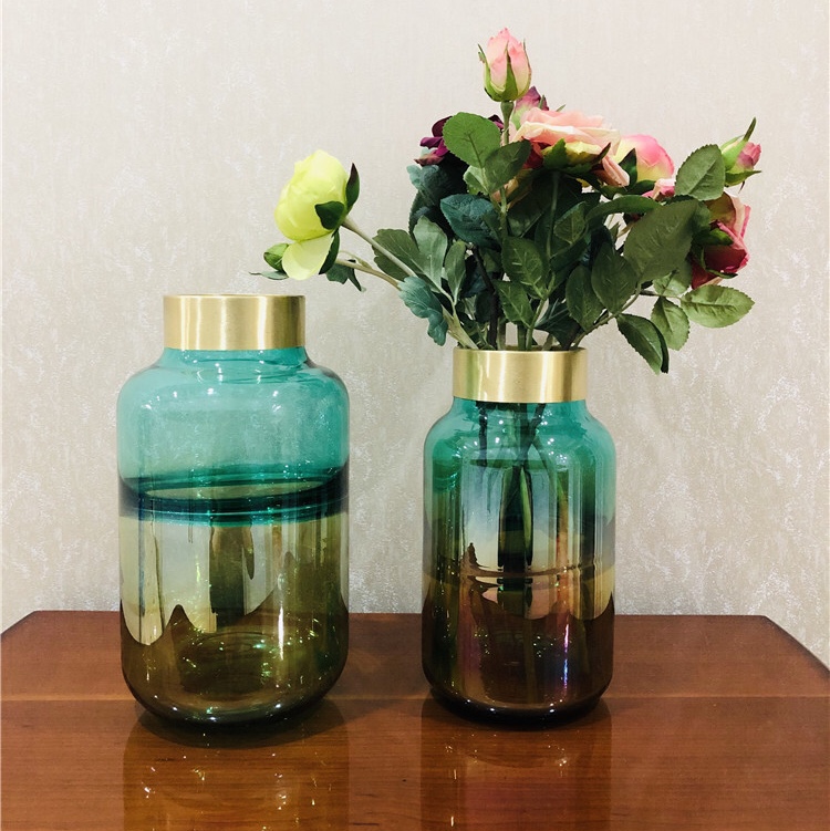 BBGLASS保北玻璃 绿色玻璃花瓶家居摆件图
