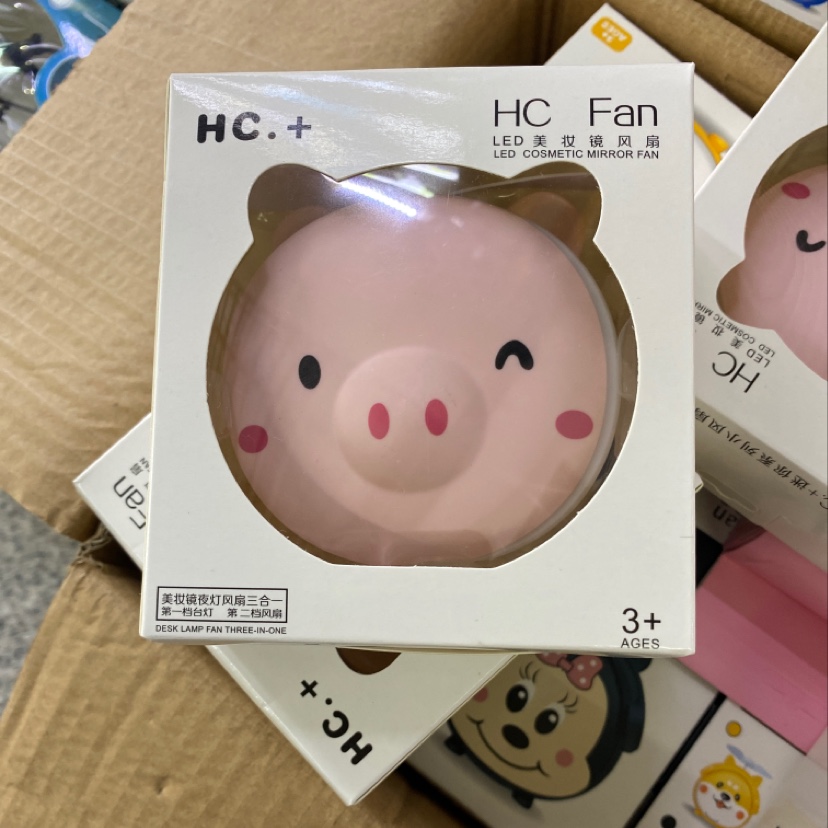 女孩化妆镜带夜光充电。细节图