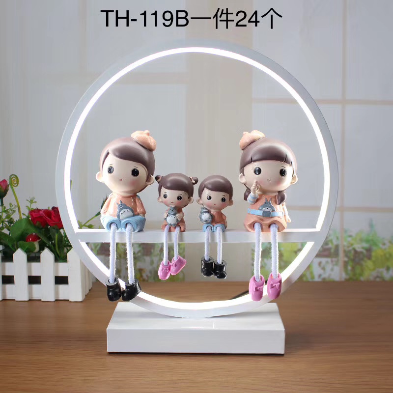 情侣娃娃台灯/四口之家台灯/卡通娃娃台灯产品图