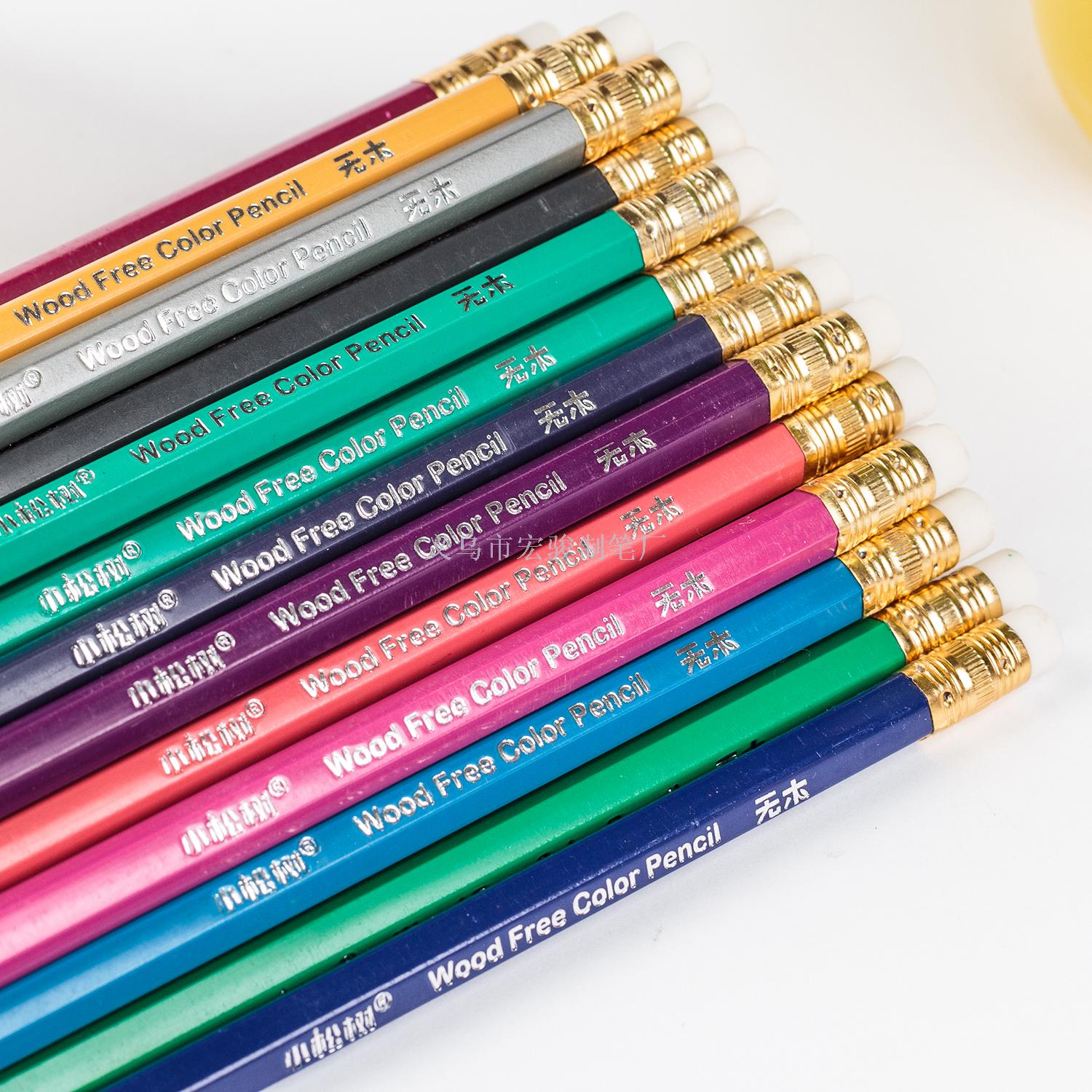 Yiwu quality 18-color pencils without wood to erase, primary school and kindergarten drawing 6918 detail image 3