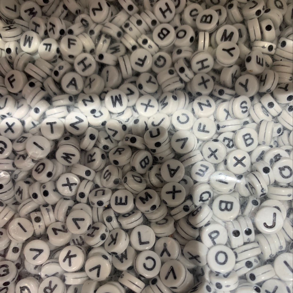 Letter flat bead acrylic
