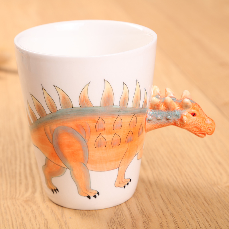 Customized wholesale of 3D stereoscopic painted mugs, cartoon dinosaur water cups, coffee cups and ceramic cups Specification image