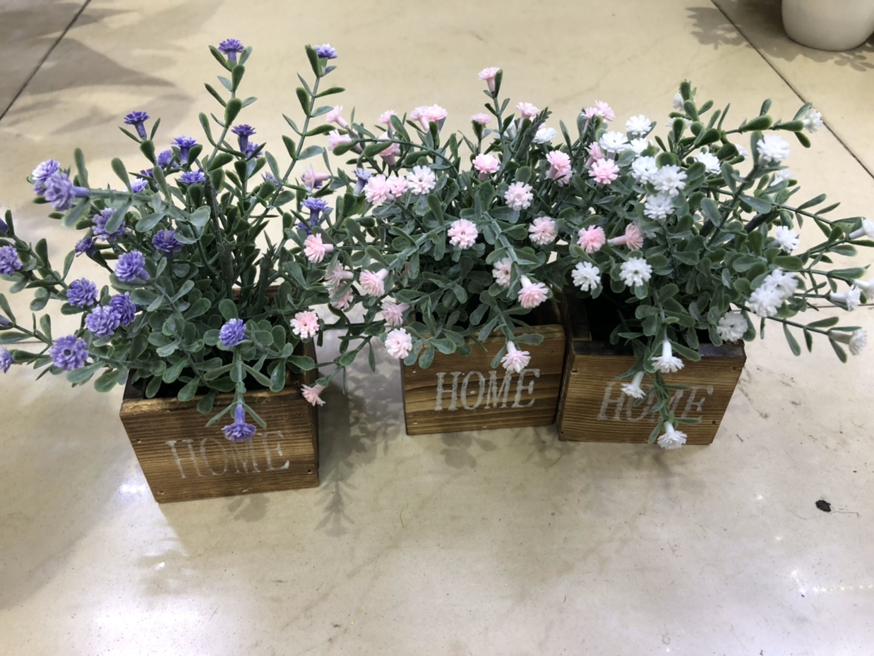 Simulation potted bonsai simulation of fake flowers office furniture wood basin furniture antique furniture