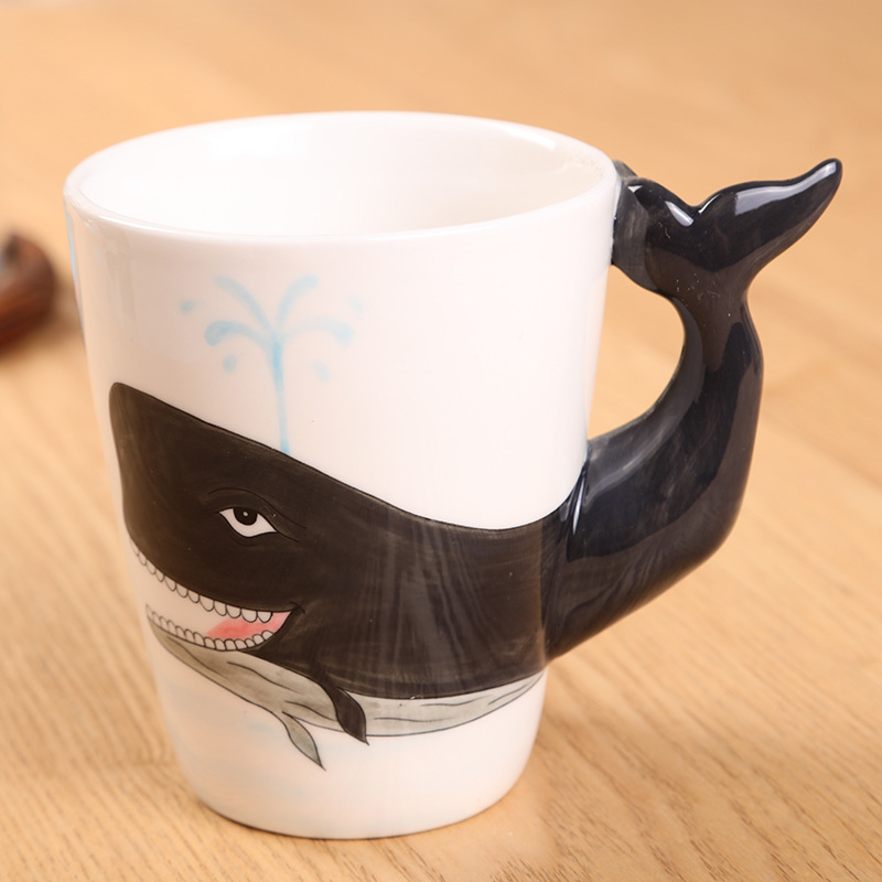 Customized wholesale of 3D stereoscopic painted mugs, cartoon Marine animal water cups, coffee cups and ceramic cups Item Picture