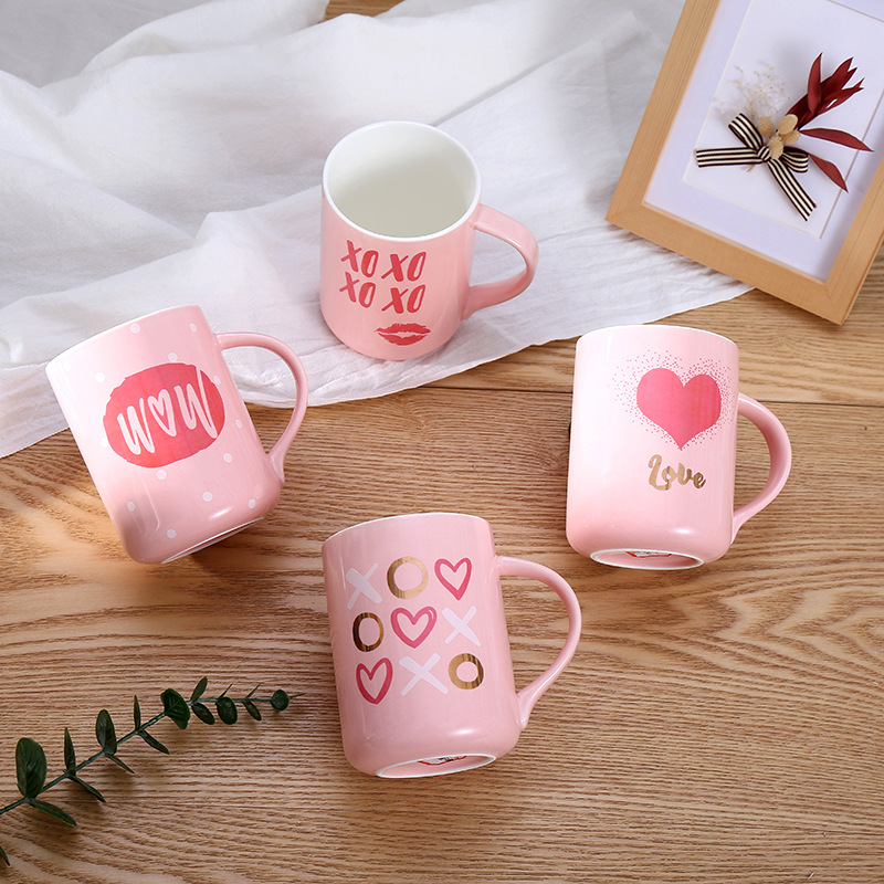 New cute ceramic mugs, simple coffee cups, customizable logo advertising gifts, water cups, factory direct sales Specification image