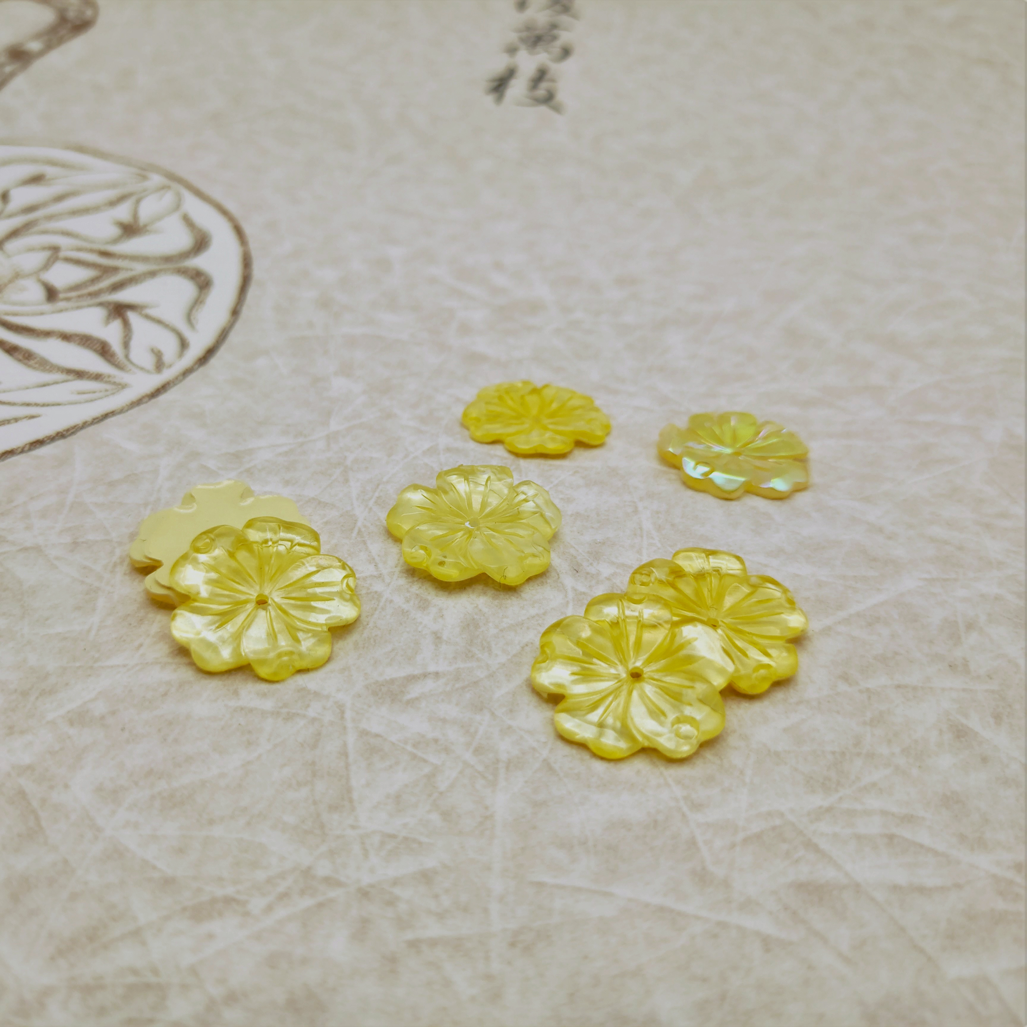 现货树脂五瓣仿贝壳花云卷卷手工DIY发簪步摇古风手工制作材料详情图3