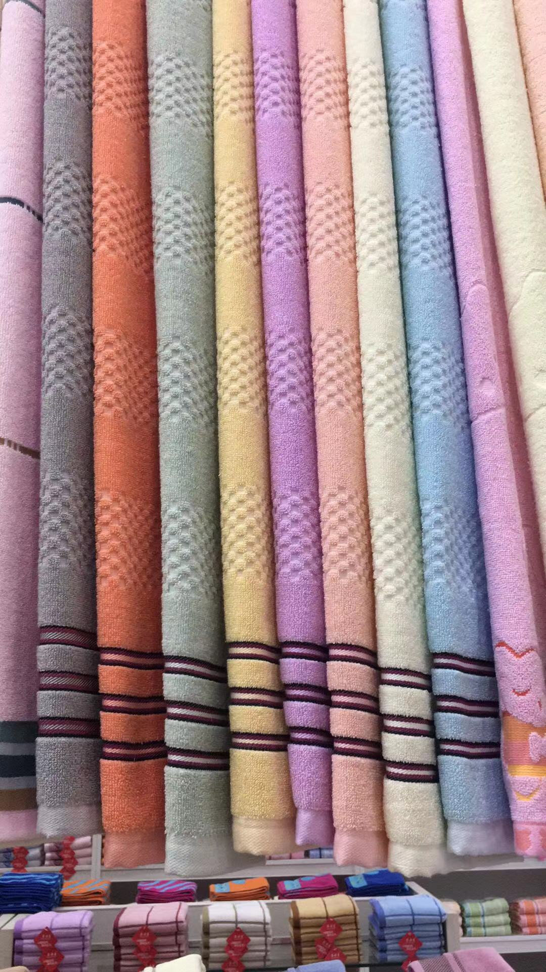Factory wholesale pure cotton plain jacquard striped towels, supermarket daily gift towels wholesale customization log Specification image