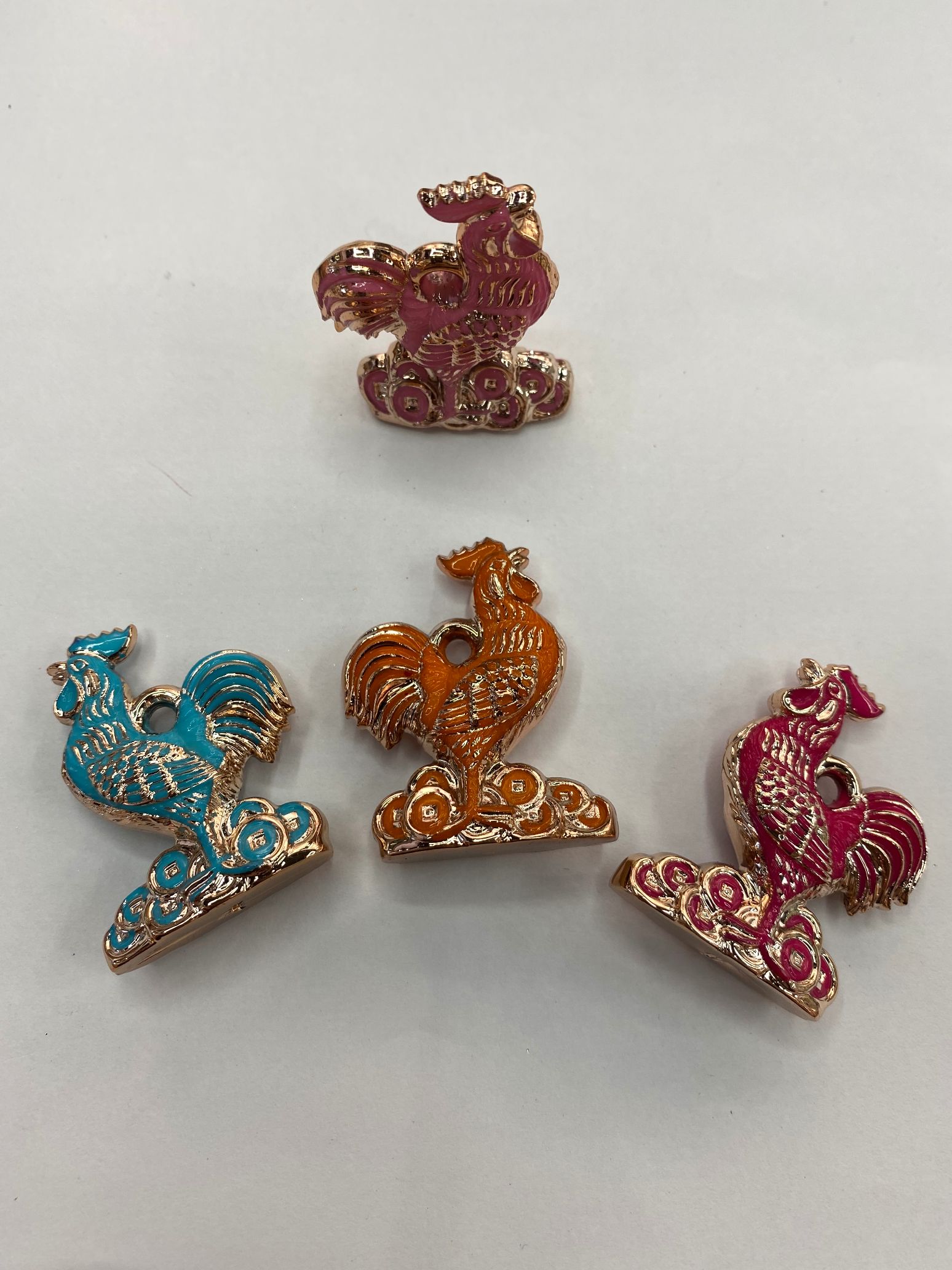 DIY jewelry accessories, electroplated UV acrylic cute rooster jewelry accessories 1