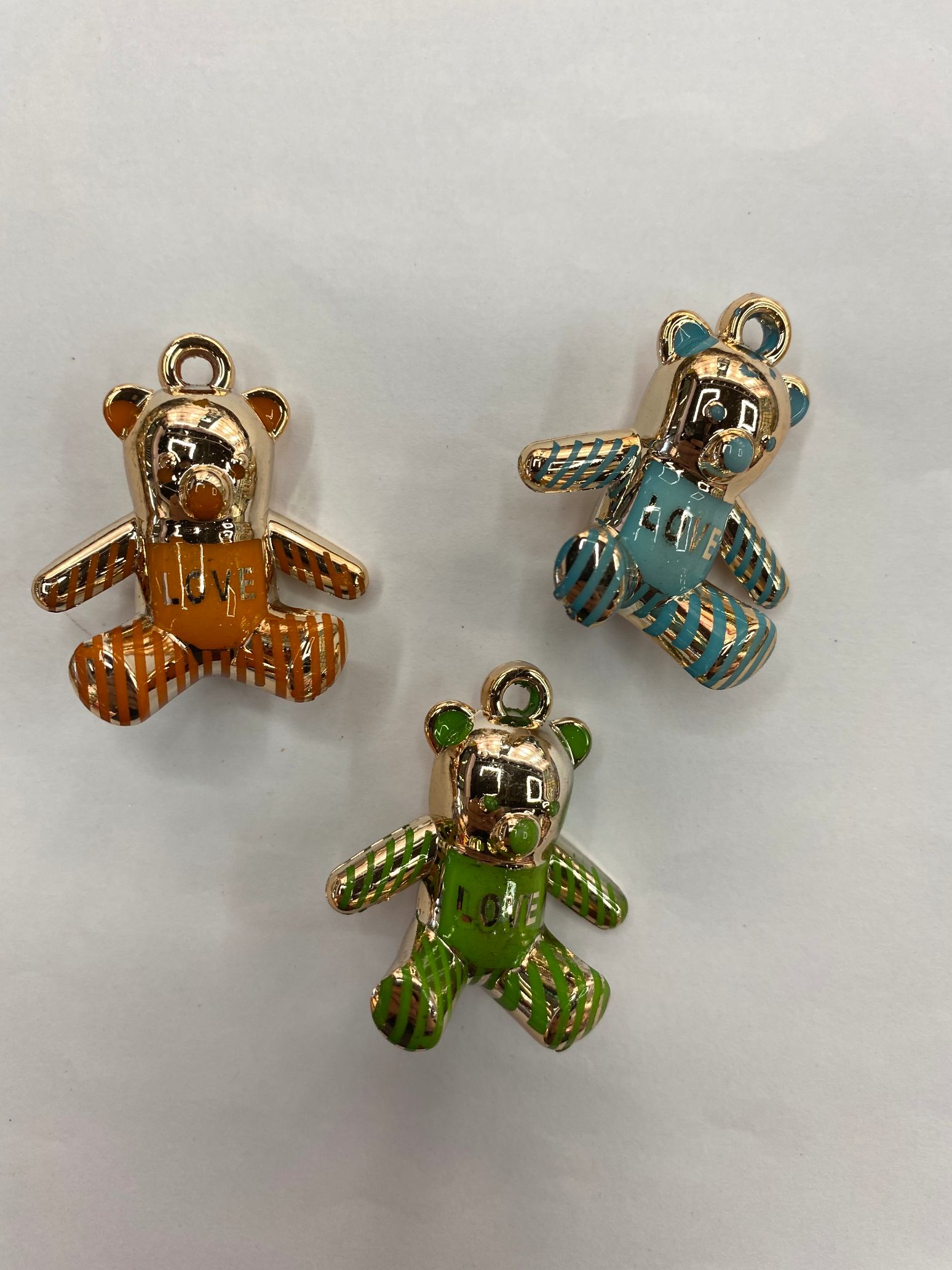 DIY jewelry accessories, electroplated UV acrylic cute teddy bear jewelry accessories