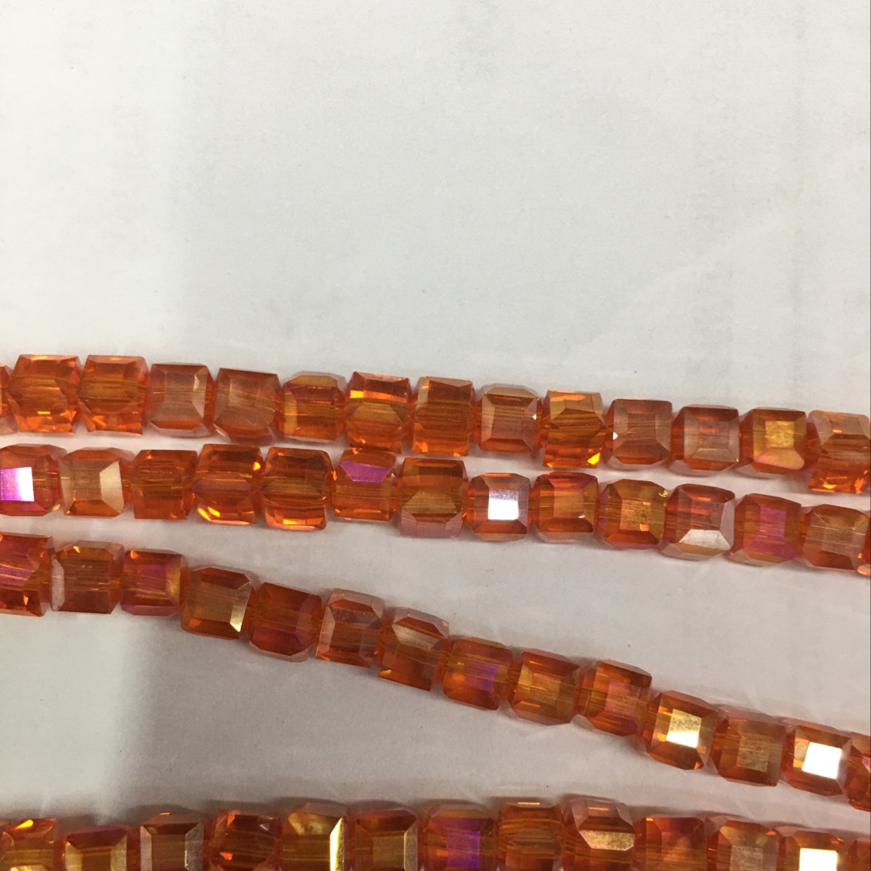 6 mm square beads one piece