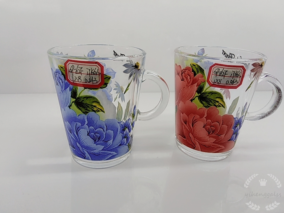 Factory direct sales of conical cups with decals and handles