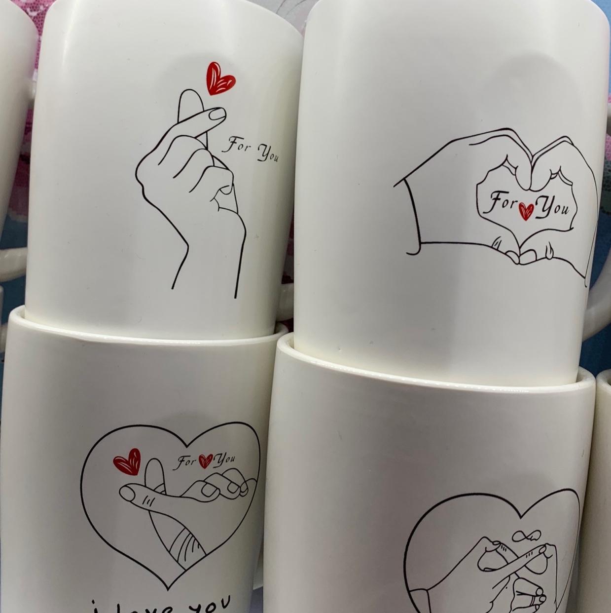 Finger Heart Cup 7978-2 Large Cup Weilongman Ceramic Water Cup Ceramic Breakfast Cup 2605 details Picture