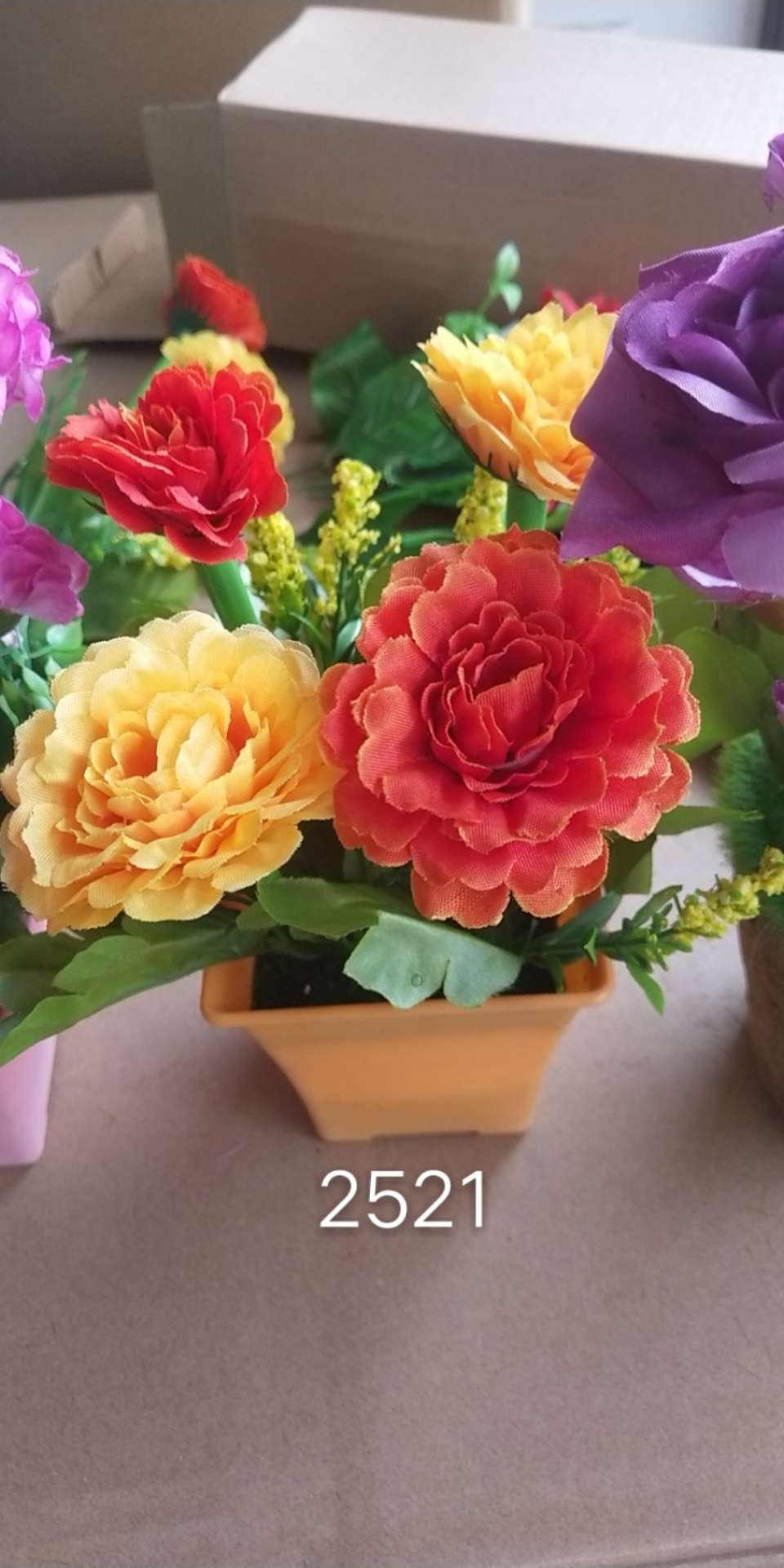 Yam office potted artificial flower bonsai
