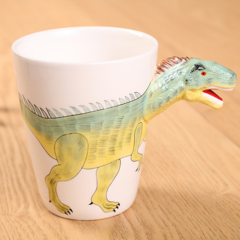 Customized wholesale of 3D stereoscopic painted mugs, cartoon dinosaur water cups, coffee cups and ceramic cups undefined