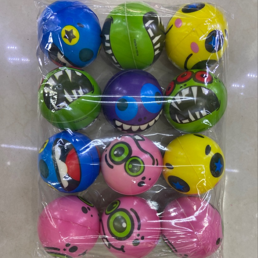 7.6 cm colorful odd-faced pu ball, sponge ball, pressure ball Specification image