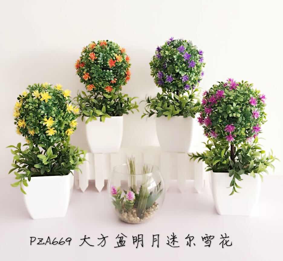 Artificial bonsai, small plants, artificial green plants, home bonsai, artificial flowers, bonsai, roses, bonsai, artificial wildflowers