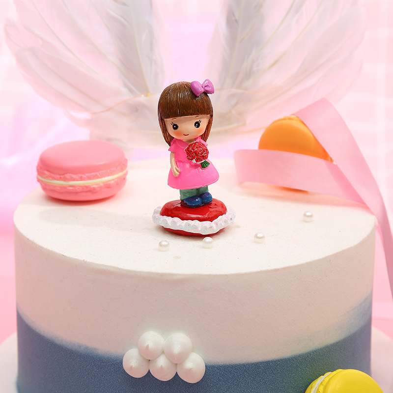 2020新款创意树脂工艺品卡通可爱天使套娃送女友闺蜜蛋糕烘焙装饰图