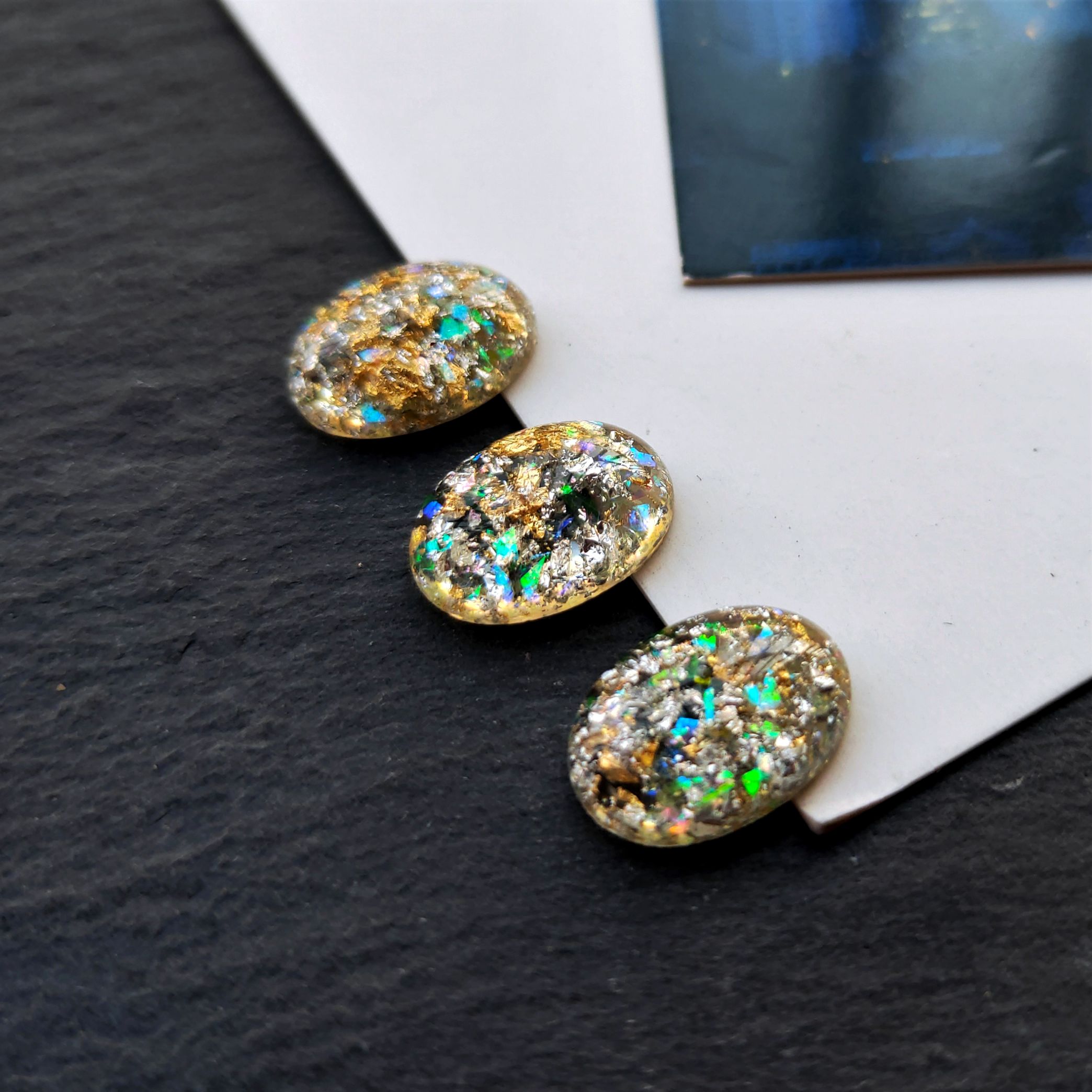 Resin imitation stone oval-shaped colored stone ring face 13*18 handcrafted diy ancient-style earrings phoenix crown hairpin accessories material Application Scenario