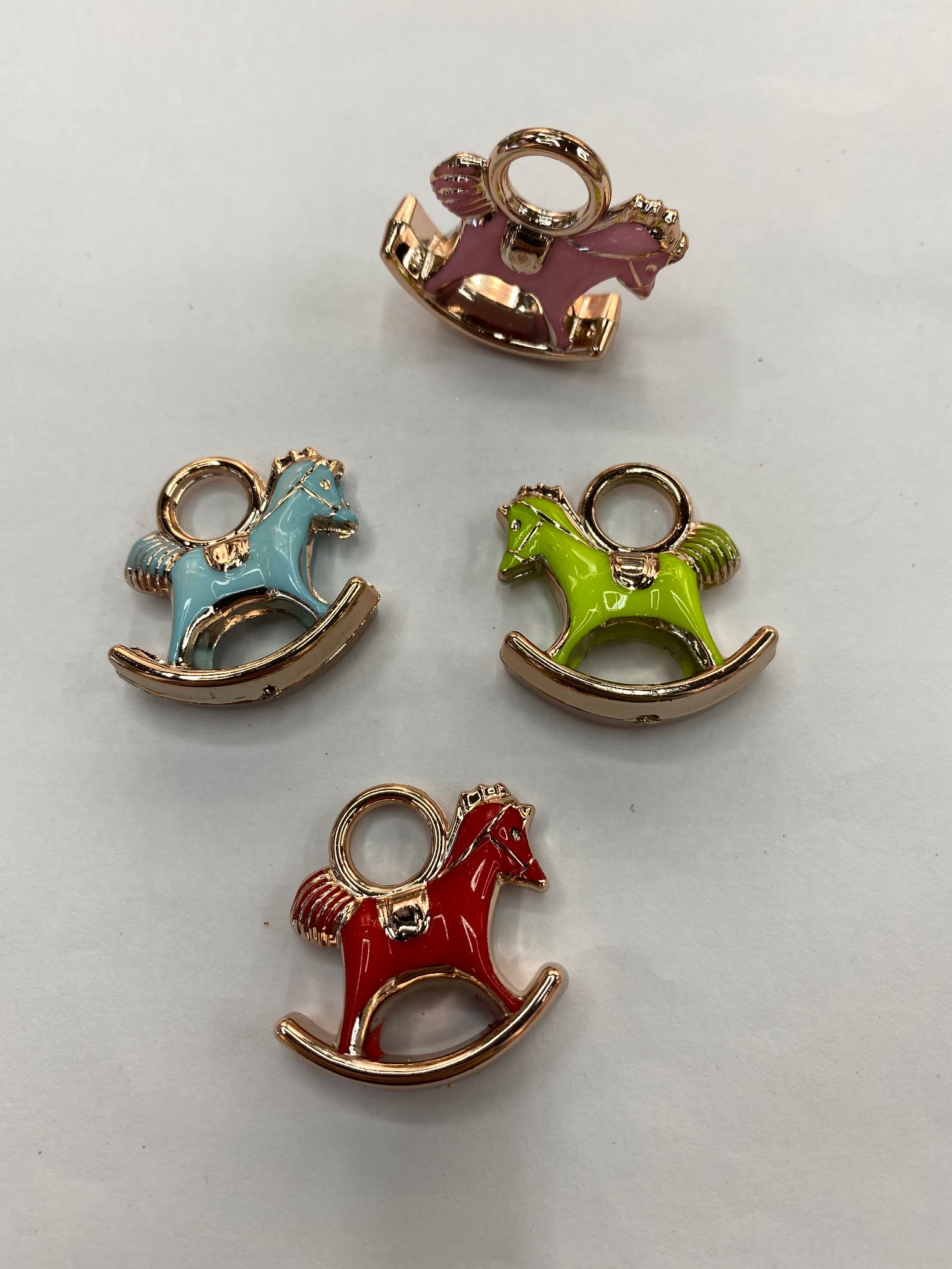 DIY jewelry accessories, electroplated UV acrylic cute wooden horse jewelry accessories 221