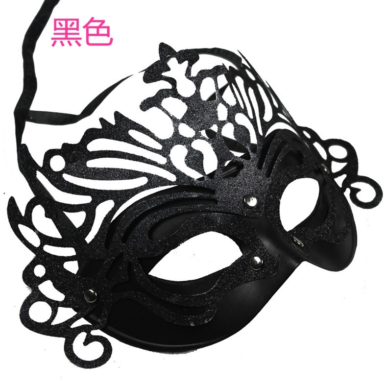 Halloween party dance, princess goddess, painted men and women, half-face eye masks, electroplated crowns, gold powder, hollowed-out masks Item Picture