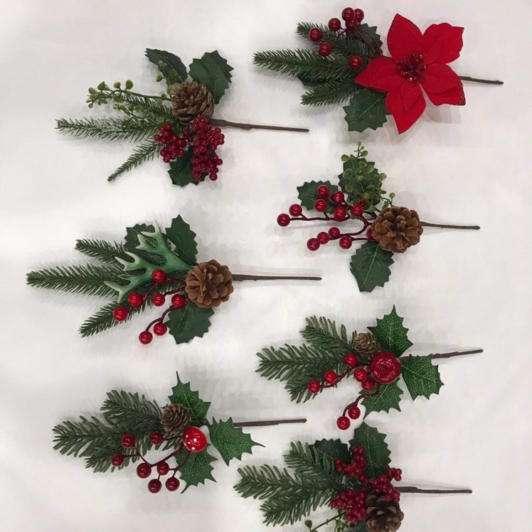 圣诞装饰 圣诞花 圣诞配件 礼盒装饰花 厂家直销产品图