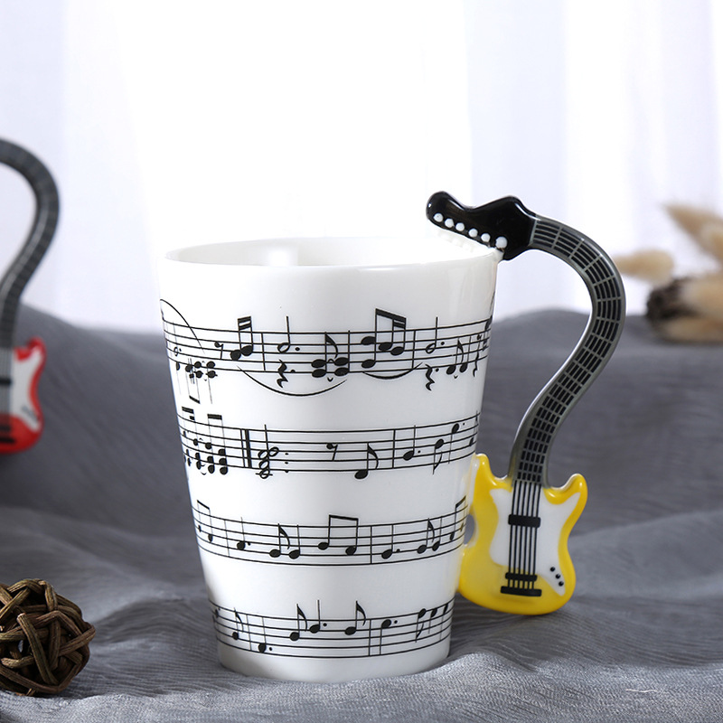 Large ceramic electric Musical Instruments, ins milk cups, coffee cups, musical note water cups, mugs, music cups, factory direct sales undefined