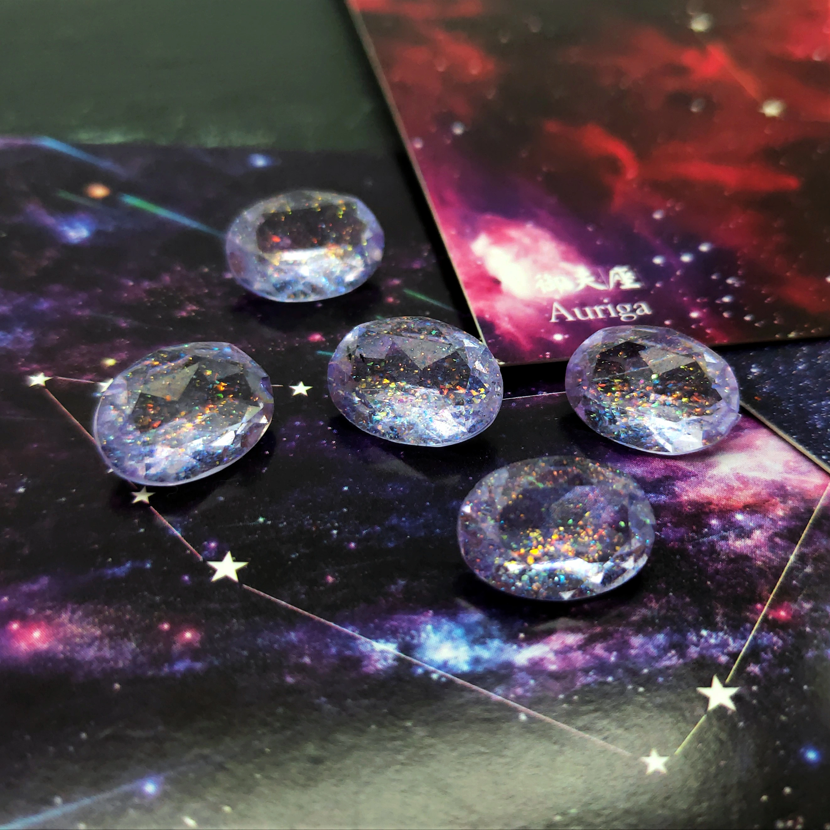 Best-selling oval-shaped iridescent resin diamond tip and bottom diamond 10*14mm Korean version handmade diy jewelry accessory creative necklace detail image 12