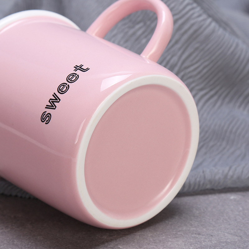 New solid-color simple letter ceramic water cups, office and home coffee cups, mugs wholesale customization LOGO undefined