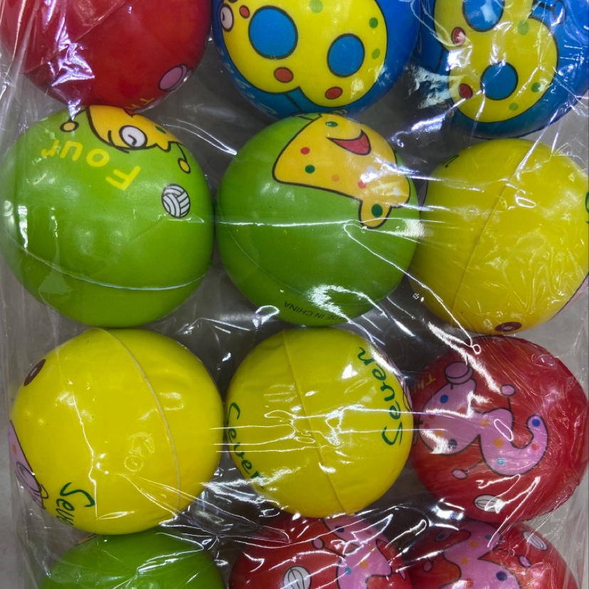 7.6公分彩色数字pu球儿童识字益智类玩具海绵球细节图