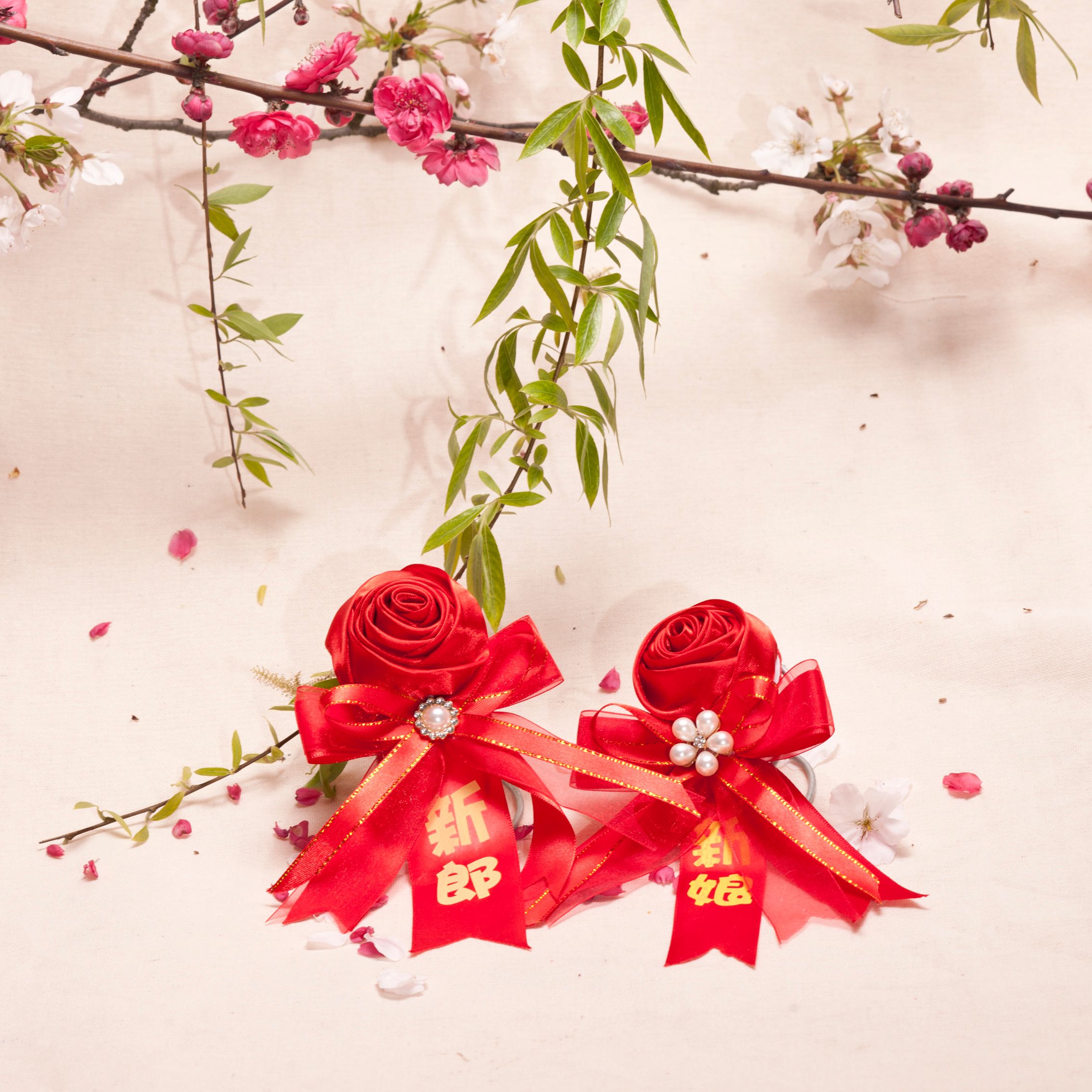 婚礼胸花实物图