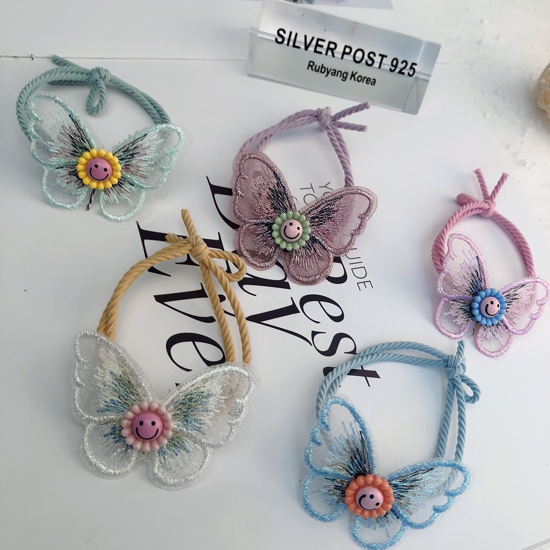 Butterfly Flower Hair Rope Maiden Rubber Band Butterfly Cartoon Hair Accessories Hair Rope Rubber Band Knot Hair Accessories