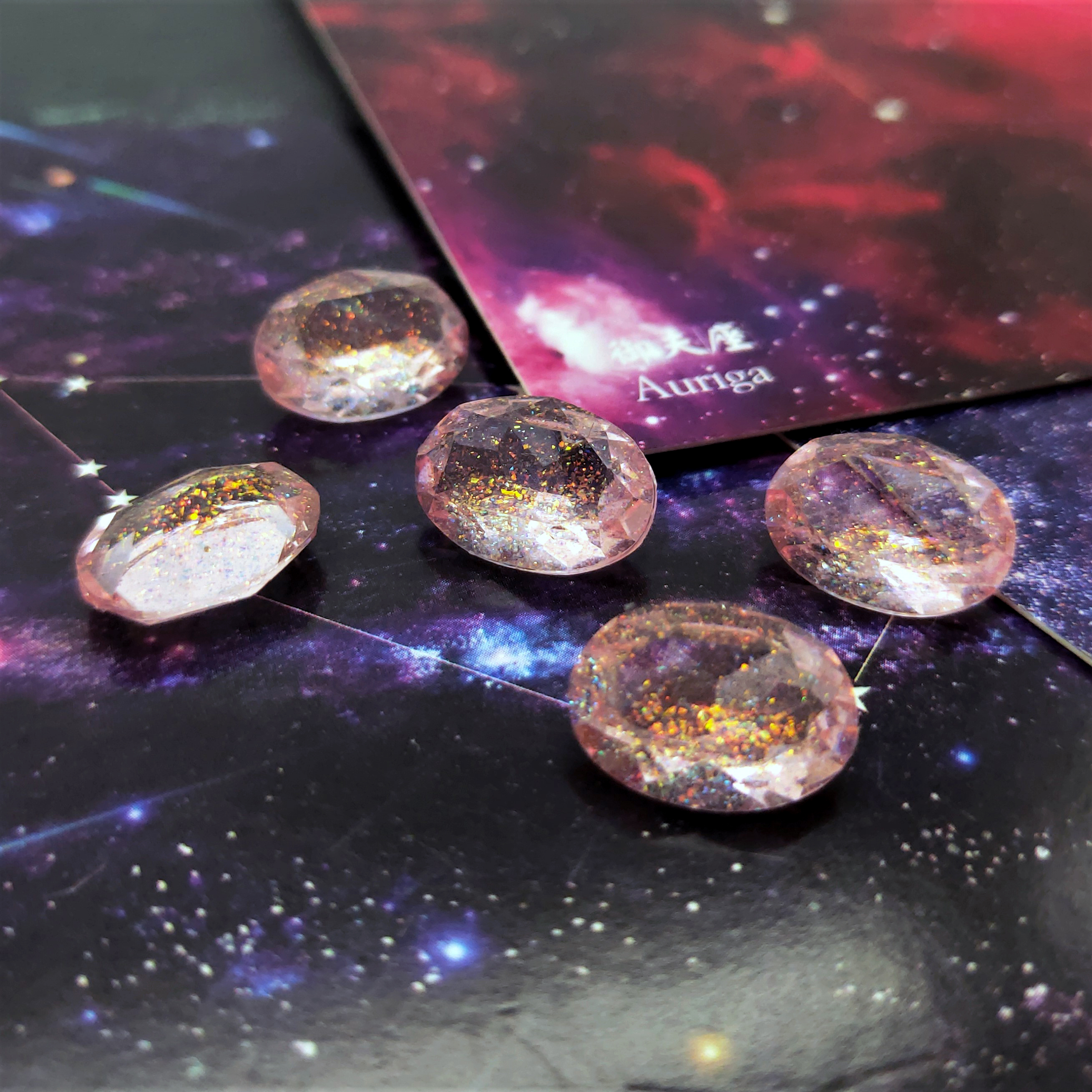 Best-selling oval-shaped iridescent resin diamond tip and bottom diamond 10*14mm Korean version handmade diy jewelry accessory creative necklace detail image 1