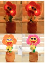 妖娆花毛绒太阳花会唱歌跳舞萨克斯的音乐花盆向日葵抖音同款玩具