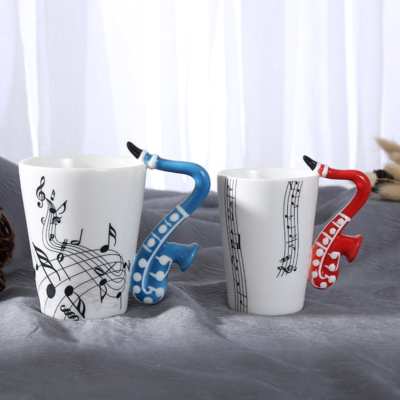 Large ceramic electric Musical Instruments, ins milk cups, coffee cups, musical note water cups, mugs, music cups, factory direct sales undefined