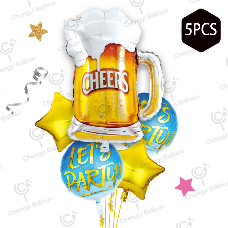 铝膜气球套装白底实物图