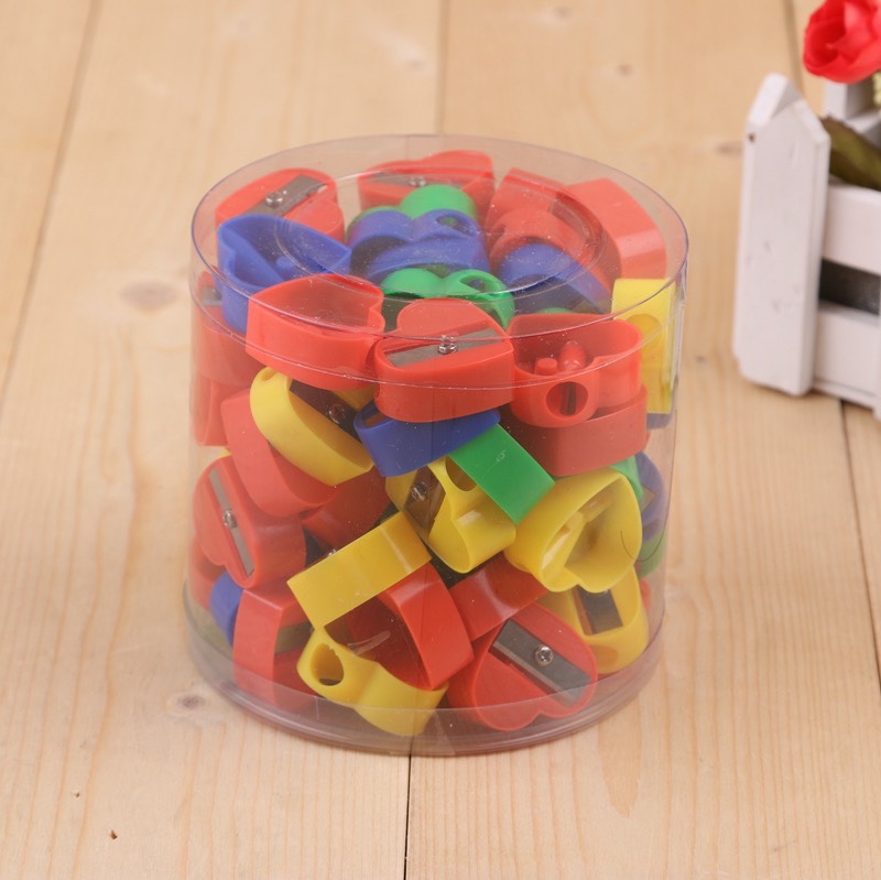Heart-Shaped Pvc Bucket Sharpener 2022 New Model Can Be Customized
