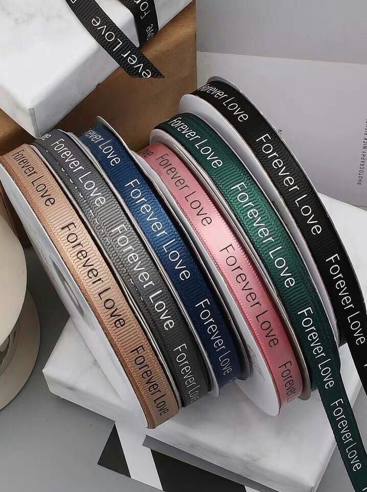 9mm ribbed printed letter gift packaging webbing