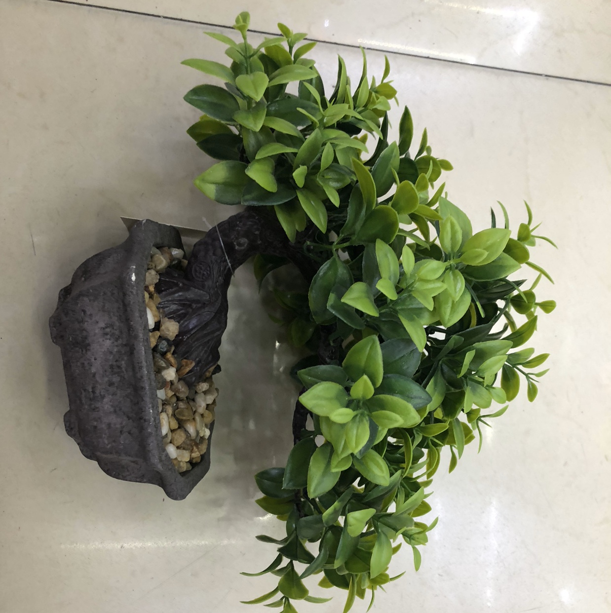 仿真植物 仿真盆景 石头假花盆栽植物 绿色摆件