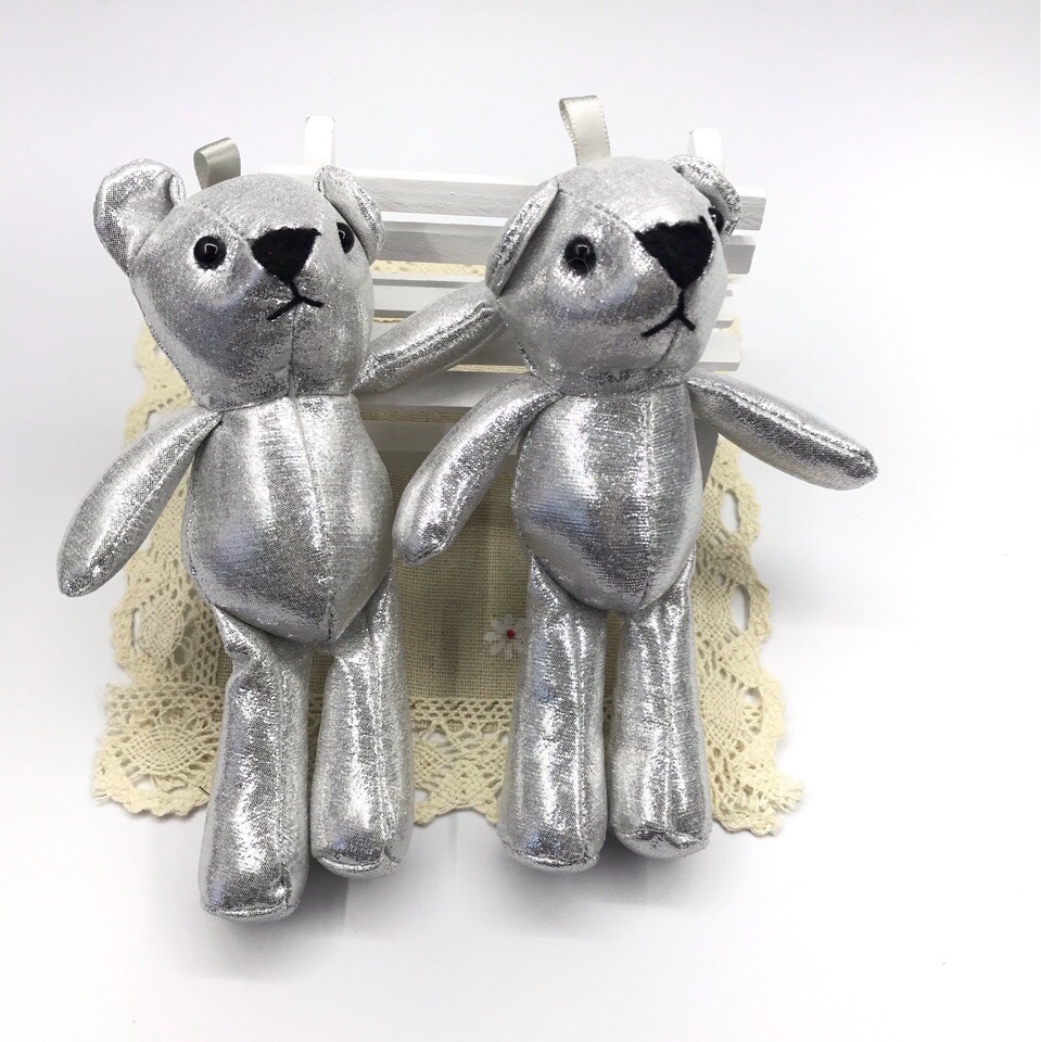 15 cm silver cloth bear Teddy bear plush toy bear factory direct sales new Korean-style clothing accessories Specification image