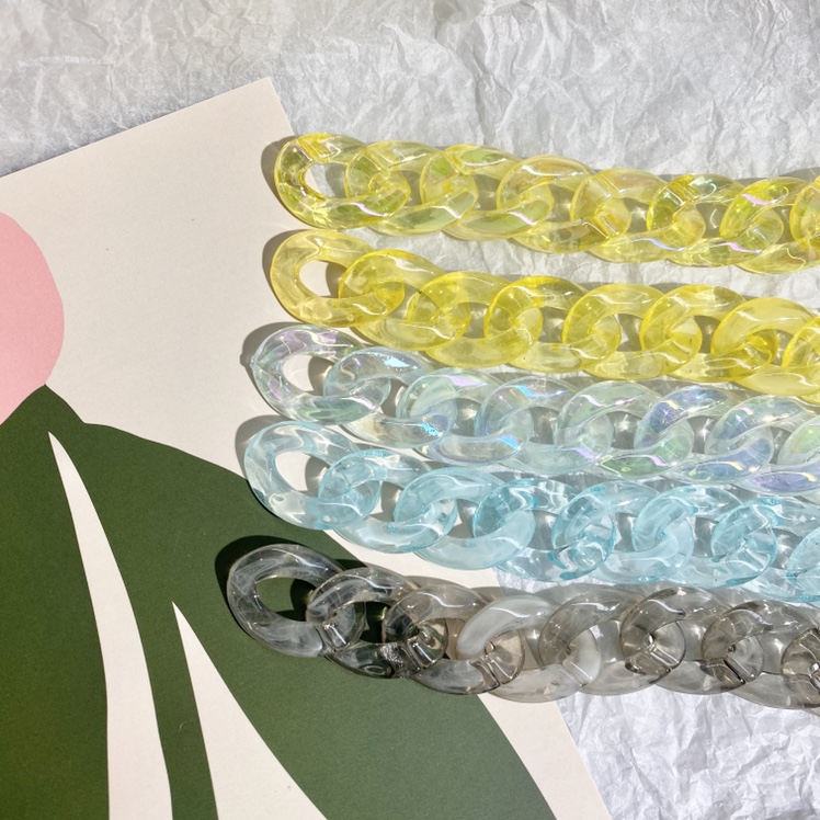 亚克力双色链条包链耳饰链产品图