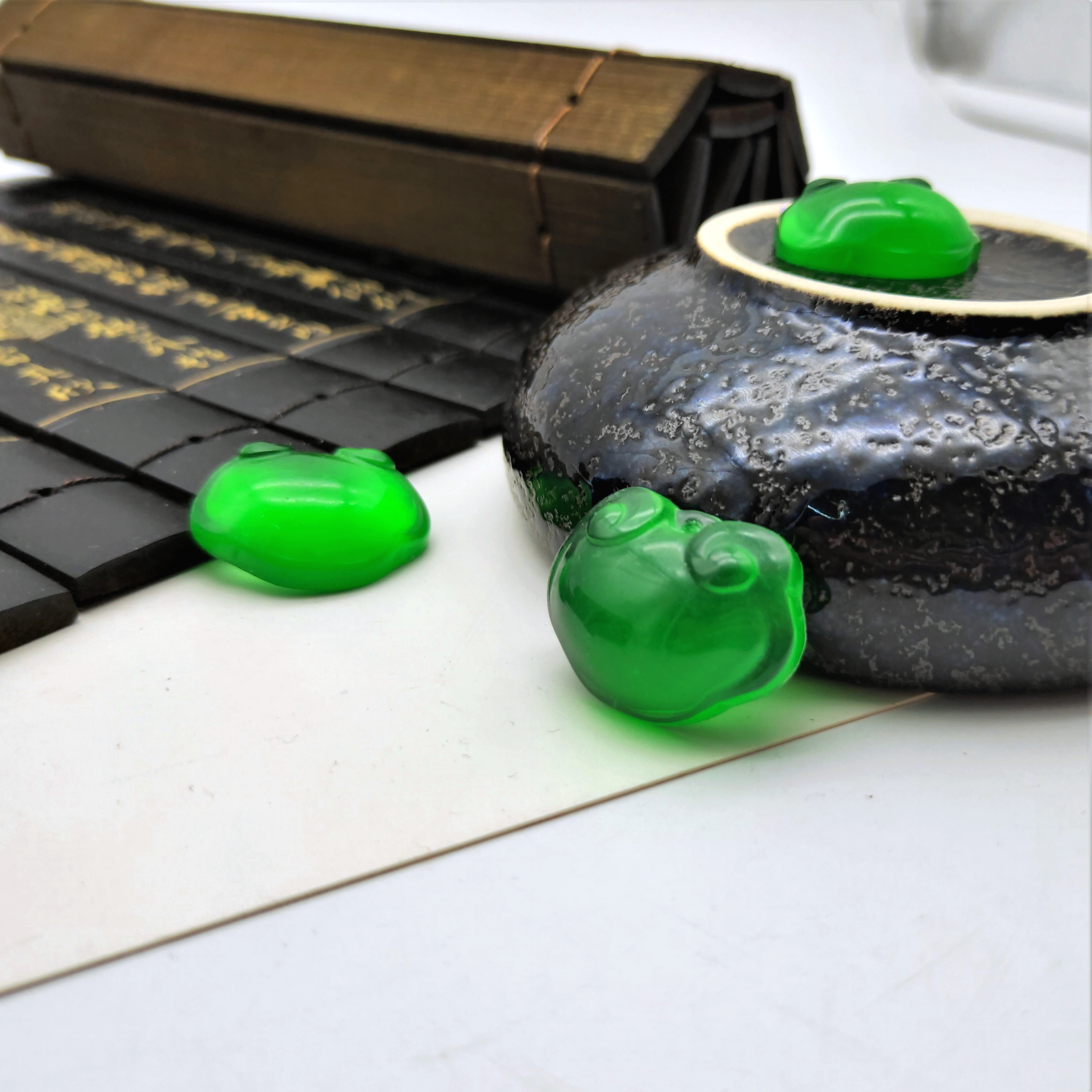 New resin imitation water foam jade baby lock, DIY ancient-style hair hairpin, material accessory, accessory, pendant and accessory detail image 7