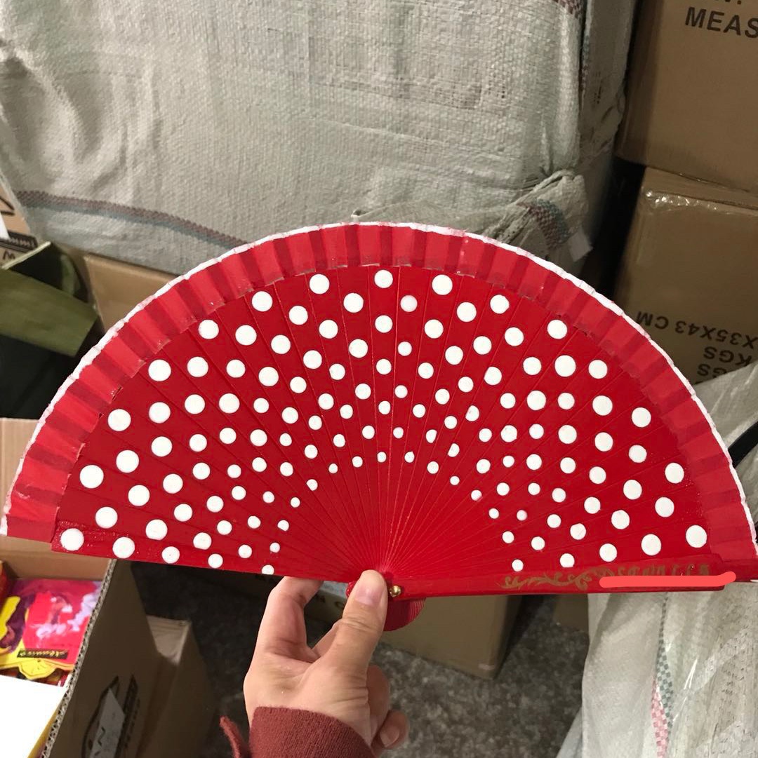9寸双面圆点扇子