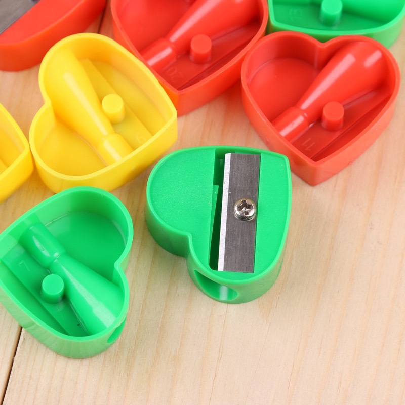 Heart-Shaped Pvc Bucket Sharpener 2022 New Model Can Be Customized Application Scenario