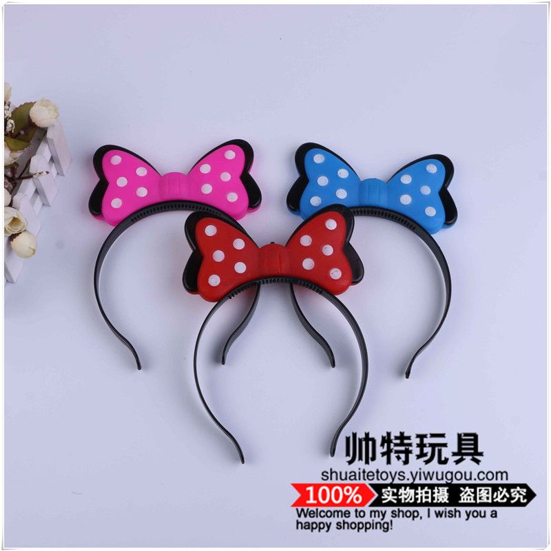 White dot with flashing light bow headband