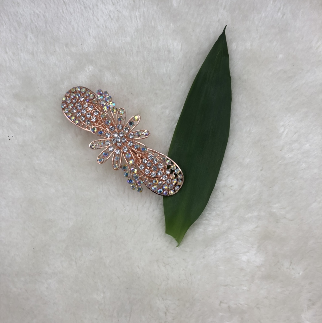 Japan and South Korea popular rhine-diamond sunflower cross clip hairpin rhine-diamond rose gold 12 starting batch