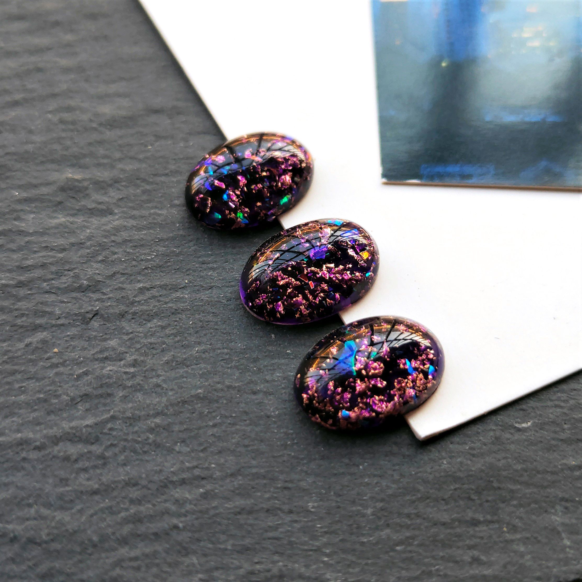 Resin imitation stone oval-shaped colored stone ring face 13*18 handcrafted diy ancient-style earrings phoenix crown hairpin accessories material undefined