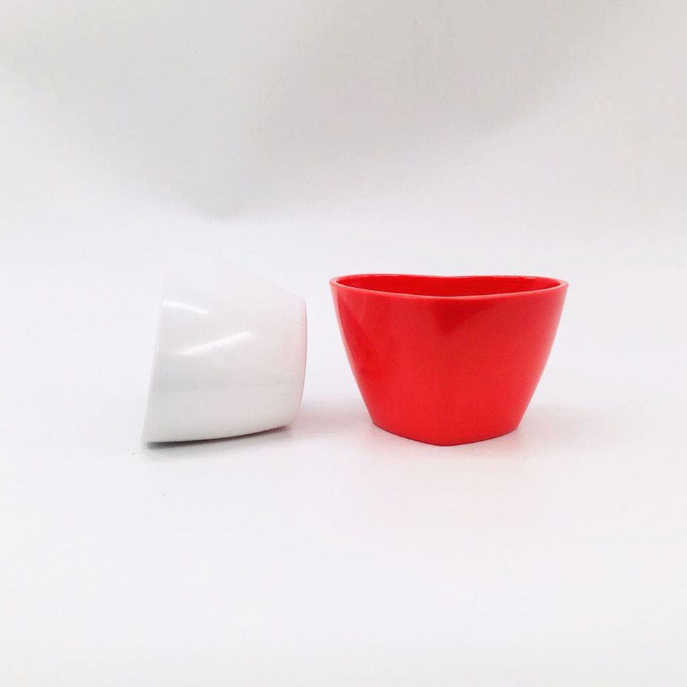 Factory direct sales of plastic flower POTS Y402, heart-shaped melamine flower POTS, plastic flower POTS, and imitation porcelain flower POTS Specification image